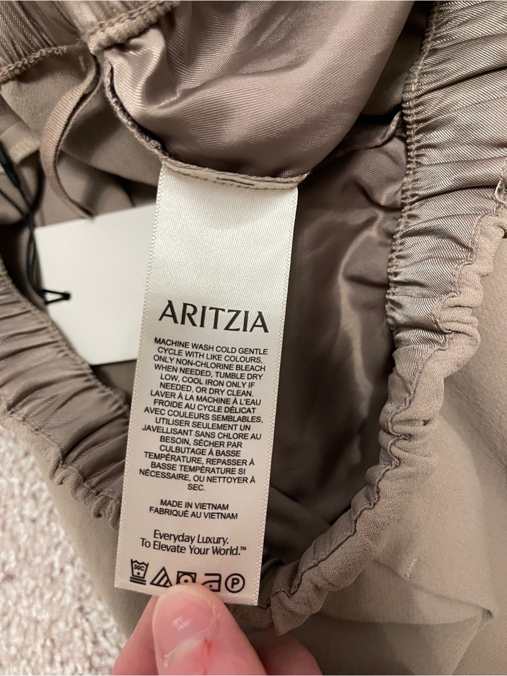 NWT Artizia The Lodge Pant- Crepette Nomad Taupe Size M Short - Picture 9 of 11